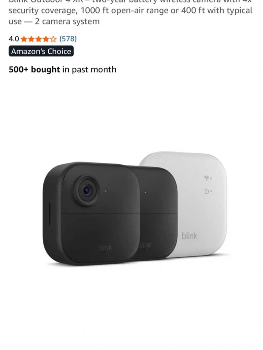 Blink Wireless Outdoor Security Cameras in Black (2-Pack) with White Sync Module
